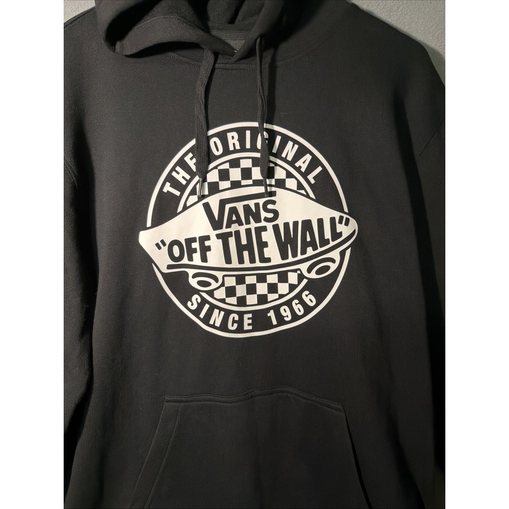Vans Off The Wall Men's Black Hoodie Sz M Skater Streetwear.Excellent Condition - Picture 3 of 7